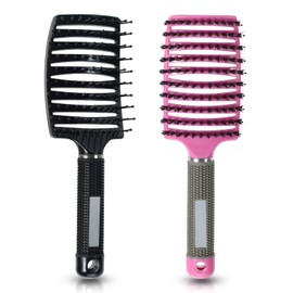 2PCS Men’s Hair Brush Curly Hair Brush Detangling Vented Hair Brush for Curly Hair Women Nylon Boar Bristle Hair Brush for Men Volume Edge Lift Brush Wet Dry Styling Brush Speed Dry Hair Brush