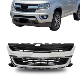 Silscvtt Front Bumper Hood Grille Upper Black and Chrome Replacement for Colorado 2015-2020 84408363
