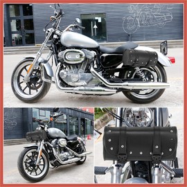 ACROPIX Universal Motorcycle Fork Handlebar Tool Bag Cycling Storage Pouch Bag Waterproof Faux Leather Black Car Parts