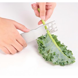 Herb Stripper Stainless Steel Kitchen Herb Leaf Stripping Tool Metal Herb Pealer LooseLeaf Kale Razor for Kale, Chard, Collard Greens, Thyme, Basil, Rosemary