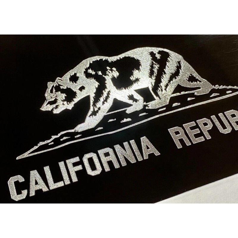 BLVD California Republic State Flag Diamond Etched Engraved License Plate