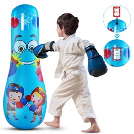 diceevil Boxing Punching Bag, For Kids, Self-Standing Boxing Punching Bag, For Lack of Exercise, Stress Relief, Change Mood, For Kids, Inflatable, Physical Training, Easy to Use, PVC Material, Safe