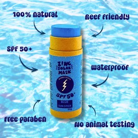 Barreltopia Surf Stick Sonnencreme Gesicht 50+ Zink blau Farbstifte - Sonnencreme Gesicht SPF 50 - Sunscreen Wasserfest Öko Natürlich