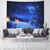 Christmas Tapestry Polyester Fiber Xmas Tree Santa Claus Pattern Hanging