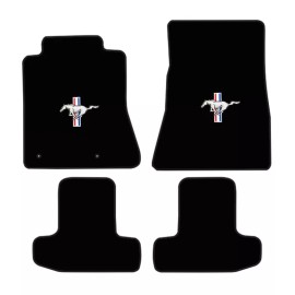 Auto Custom Carpets Inc. New! 2015-2024 Ford Mustang CARPET Black Floor Mats w/ Embroidered Pony Logo 4pc - COUPE