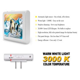 Plug in Dimmable LED Night Light with Dusk to Dawn Auto Sensor, Adjustable Brightness, Warm Light, Auto On-Off Nightlight for Bathroom, Hallway, Nursery, Bedrooms - Penguin Chicks