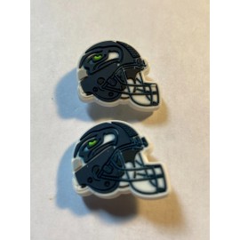 Seattle Seahawks helmet football team shoe  charm 2pk button back