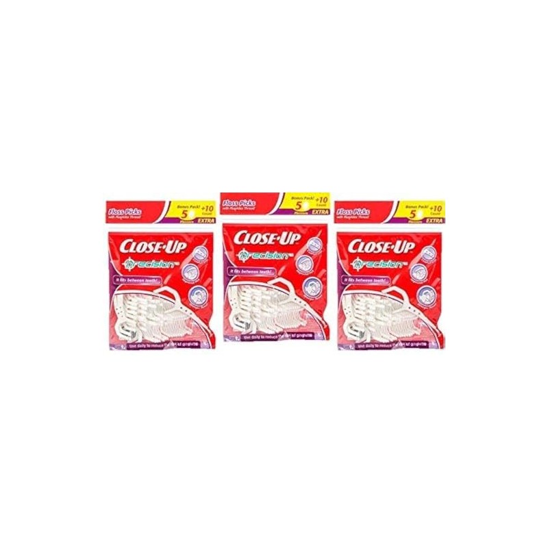 Close-Up Precision Floss Picks 60 Ct, Pack of 3 (180