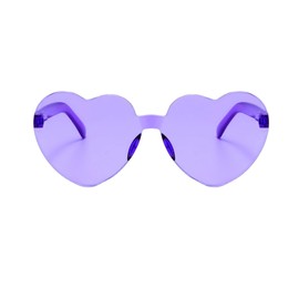 qinqilanqi-S Retro Rimless Heart Glasses Heart Shaped Party Glasses Wedding Party Heart Glasses, purple