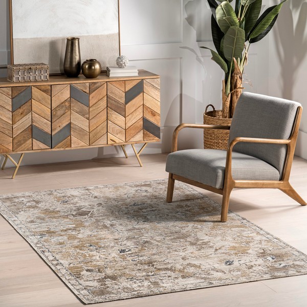 nuLOOM Zenni Floral & Paisley 2x8 Machine Washable Indoor/Outdoor Runner