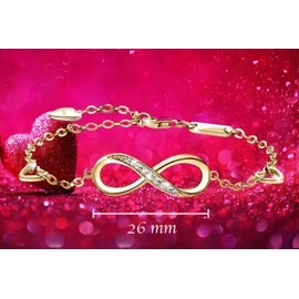 MŚ 1997 MENNICA ŚWIDNICKA Silver 925 Gold-Plated 24 K Gold – Women's Bracelet Infinity with Aesthetic Design – Bracelet for Women and Girls – Bracelet Women's Perfect Gifts for Women, Sterling Silver,
