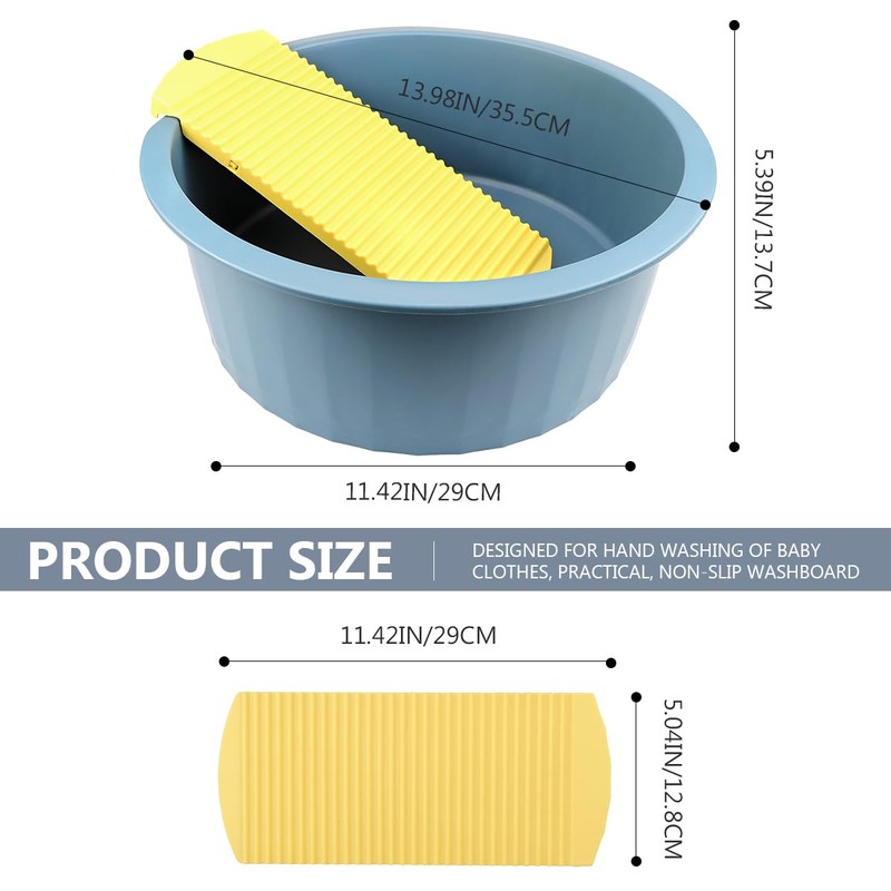 DOERDO Washboard Basin Laundry Wash Basin Hand Washboard for Laundry
