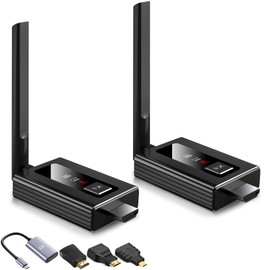 Wireless HDMI Transmitter and Receiver, Upgraded Range 165FT/50M,1080P@60Hz High Definition Video, Plug and Play HDMI Wireless Extender 5G/2.4G, Used for Monitoring Video from PC/Projector/TV Box