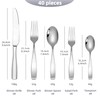 40-Piece 18/10 Heavy Flatware Set for 8, Thick Handle Forged