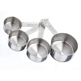 Stainless Steel Measuring Cup Set 4Pcs - 4 Different Sizes for Baking Cooking Measuring