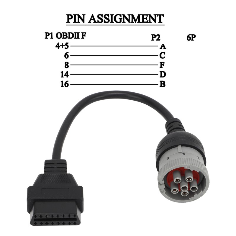6Pin to 16PIN OBD1 to OBD2 Diagnostic Cable Diagnostic Scanner