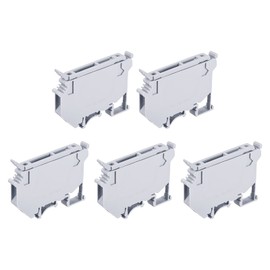 MECCANIXITY DIN Rail Mount Fuse Holder Terminal Blocks Grey UK5 LED24V Pack of 5