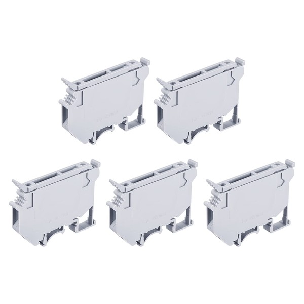 MECCANIXITY DIN Rail Mount Fuse Holder Terminal Blocks Grey UK5