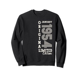 70th Birthday Men's Original January Vintage 1954 Sweatshirt, black