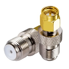POBADY 2PCS SMA Connector Adapter SMA Male to F Type Female Coaxial Cable Connector Straight Adapter for FM Radio DAB Antenna WiFi Antenna CATV TV Antenna Aerial Networks Modems