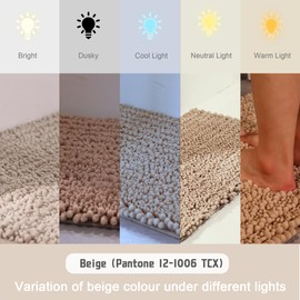 Yimobra Large Size Chenille Bathroom Runner Rugs, 70 x 24 Inches, Soft, Long Large Bath Mats, Super Absorbent, Non-Slip, Machine Washable, Carpets for Home, Nursery, Bed and Living Room, Light Brown