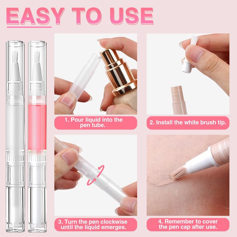 3ml 40Pcs Nail Oil Pen, Empty Cuticle Oil Pen For