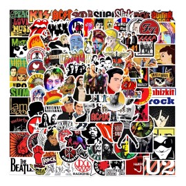 Rock Punk Bandas 100 Calcomanias Stickers Contra Agua Música