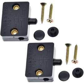 2Pcs Black Cabinet Lamp Switch, 12V 24V 110V Automatic Door Switch, Wardrobe Touch Switches, Closet Light Switch for Cabinets, Closet, Wardrobe