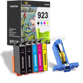 FIRSTINK 923 Ink Cartridges Combo Pack Replacement for Work for OfficeJet 8120 8122e 8123 OfficeJet Pro 8130 8135e 8138e 8139e Printer (5-Pack/2 Black 1 Cyan 1 Magenta 1 Yellow)