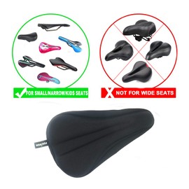 10.5*6.3 inch Bike Gel Narrow Seat Cover Padded FUCNEN Traditional Bike Small Saddle Cushion Cover for Road Mountain City Bicycle Cycling Great Helps on Saddle Sores Comfy Seat Cover Kids Seat Cover
