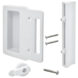 Sliding Screen Door Handle with Lock Fits Andersen Frenchwood, Narroline and Perma-Shield Series from 1982 to Present, Replacement Screen Door Pull for 2 and 3 Panel Gliding Doors (1PC, White Color)