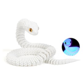 KSVFTB 3D Printed Snake, Articular Mobility 3D Snake, 11.81inch 3D Fidget Toy for Office, Home, Birthday Decorative Collectibles (Luminous Effect)