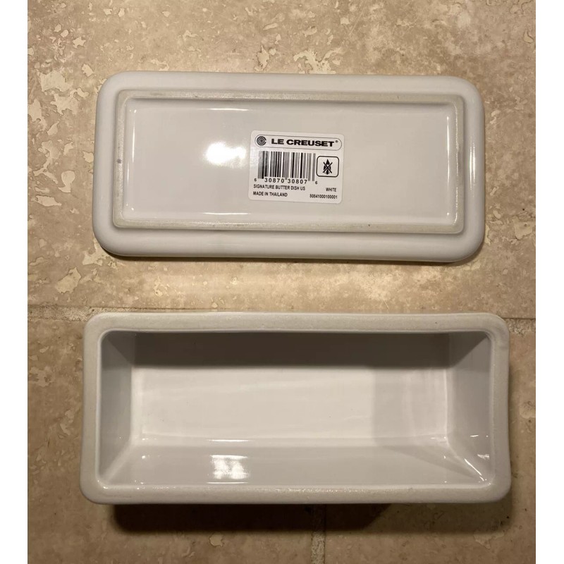 Le Creuset "White" Signature Butter Dish LE CREUSET Stoneware Covered