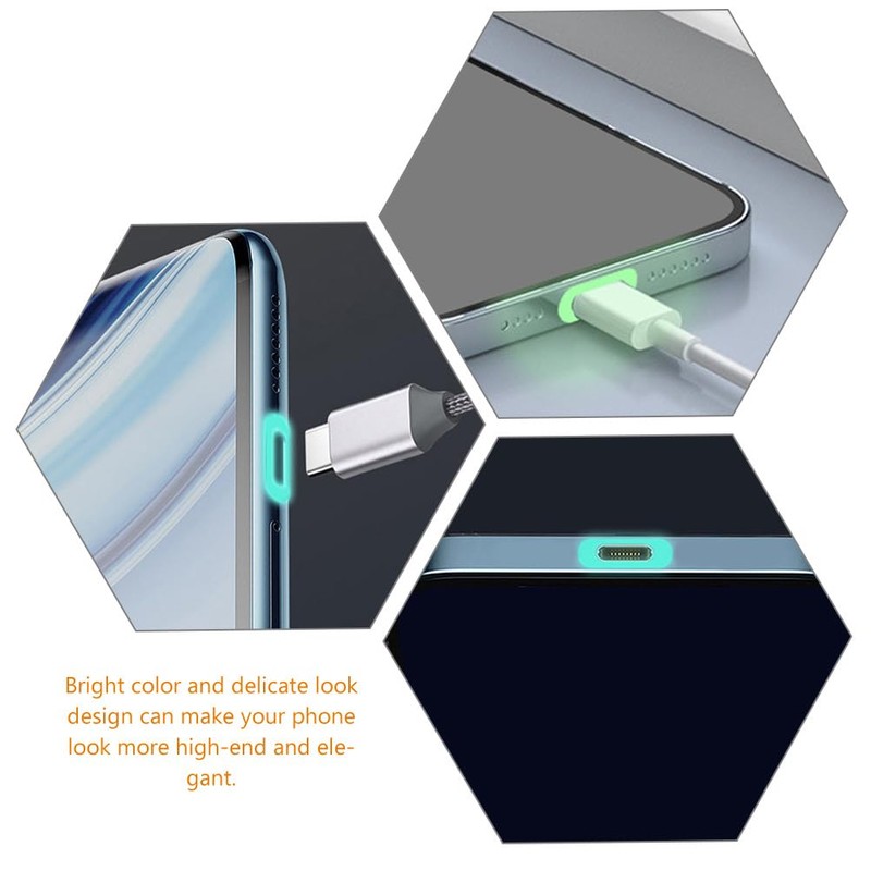 NUOLUX 50pcs Luminous Charging Port Protective Film Fluorescent Luminous High