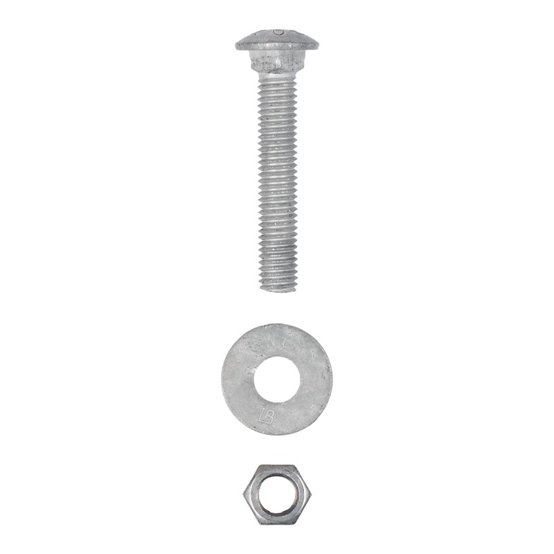 1/2" x 3" (25 Pack) Galvanized Carriage Bolt Kit, Hot