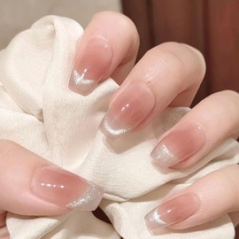 ALLEVG Nail Tips, 30 Sheets, Magnetic Type, Long, Pink Gradient, 3D, Spring and Summer, Popular, Japanese Style, Cute, Simple, Stylish, Coming-of-Age Ceremonies, School Entrance Ceremonies, Graduation