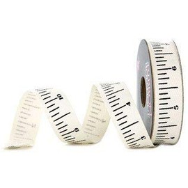5/8 Natural & Black Twill Tape Measure Ribbon by CraftyCrocodile