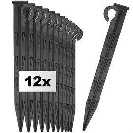 com-four® 12 x Plastic Ground Nails - Durable and UV-Resistant Ground Anchor for Camping, Garden, Beach - Pegs for Outdoor Use