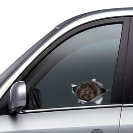 Car Sticker Poodle Sticker 15 cm (5.9 Inch) Black Poodle Car Sticker 3D Ripped Reflective Car Sticker Waterproof Pet Dog Funny Sticker Laptop Bumper Rear Window Decor