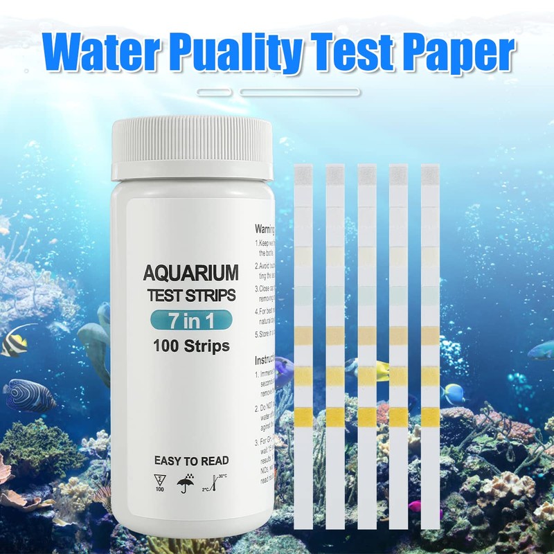 100pcs Aquarium Test Strips, 7 in 1 Fish Tank Test