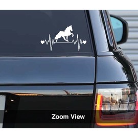 Printbeat Horse Heartbeat Monitor Vinyl Decals Stickers for Cars, Vans, Trucks, and laptops (White 2.9x7)