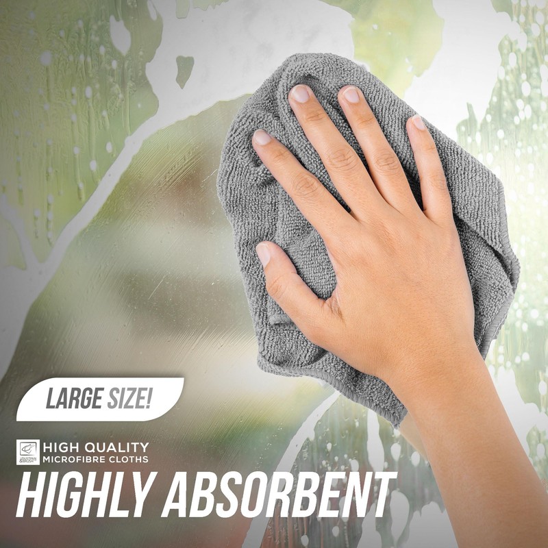 Microfiber Cleaning Cloth, Large Size 40x40cm, Super Absorbent Lint Free