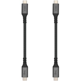Vebner 6-Inch Extra Short USB4 Cable - 40Gbps Supports 100W (20V, 5A) Charging - Compatible with Thunderbolt 3 and USB-C (2-Pack)