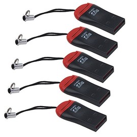 VizGiz 5 Pack High Speed Micro SD Card Adapter TF Memory Card Reader Writer USB 2.0 MicroSDHC MicroSD Transflash SDHC Flash Disk for Android Phone Camera Tablet PC Laptop