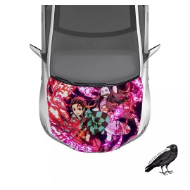 Nezuko & Tanjiro Demon Slayer Anime Hood Wrap Weatherproof V2 Car Decal 50"X65"