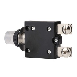 DIYhz Thermal Circuit Breaker,98 Series 50A 125/250VAC 32VDC Bottom Screw Thermal Overload Circuit Breaker Push-Button Reset with Quick Connect Terminals and Waterproof Button Cover - 50 Amp, 1 Pcs