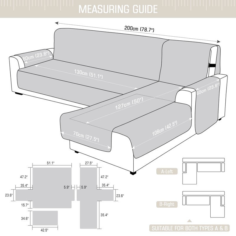 TAOCOCO 100% Waterproof Sectional Couch Covers L Shaped Sofa Covers