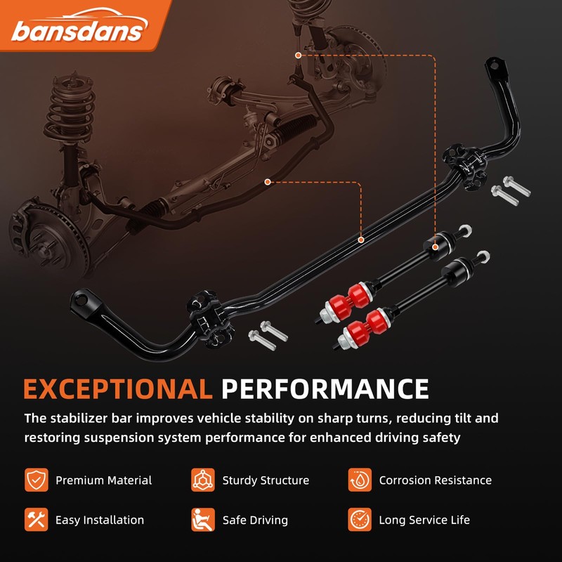 bansdans 55398938AC Front Stabilizer Bar Kit And K80894 Sway Bar