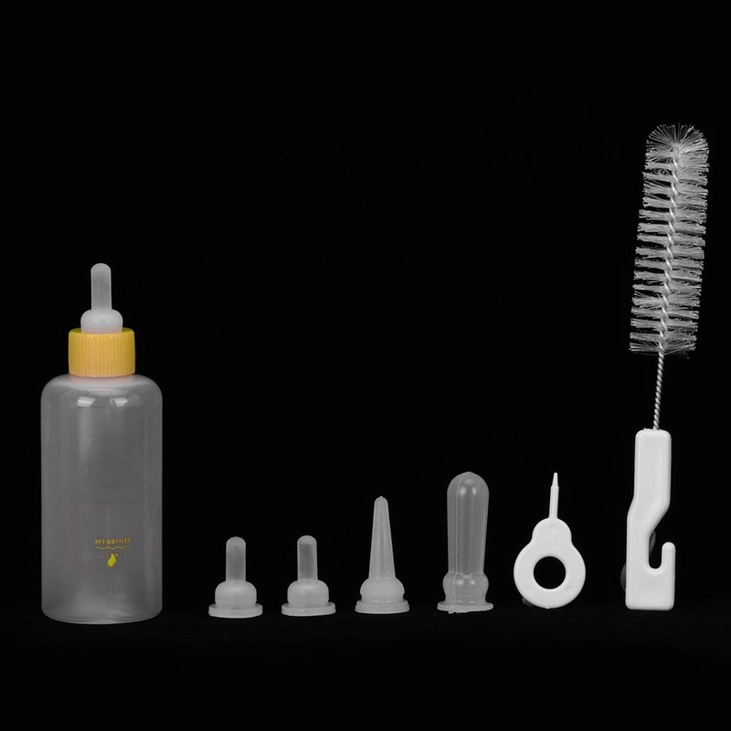 Pet Milk Bottle, 6 Pieces 60 ml Puppies Kitten Feeding