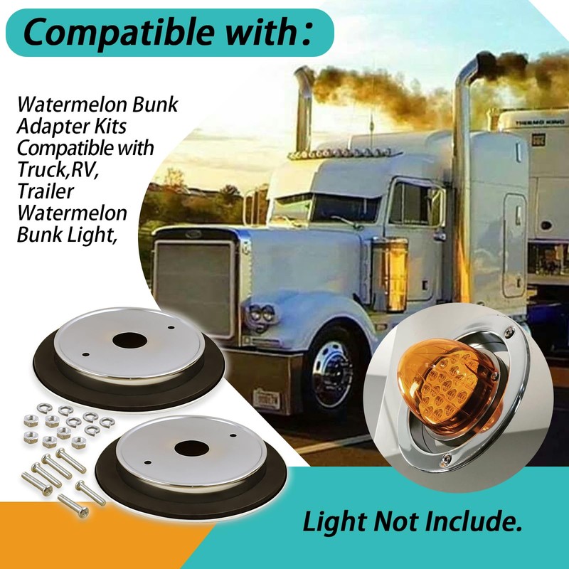 XTPTFABS [2Pcs Watermelon Light Mounting Bracket Adapter Kits/Round Marker Light